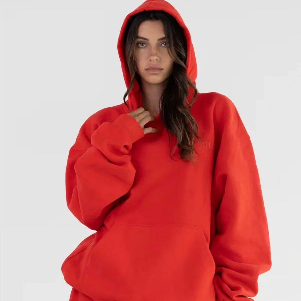 NIB Comfrt Minimalist Hoodie in Crimson Sz X Small!
